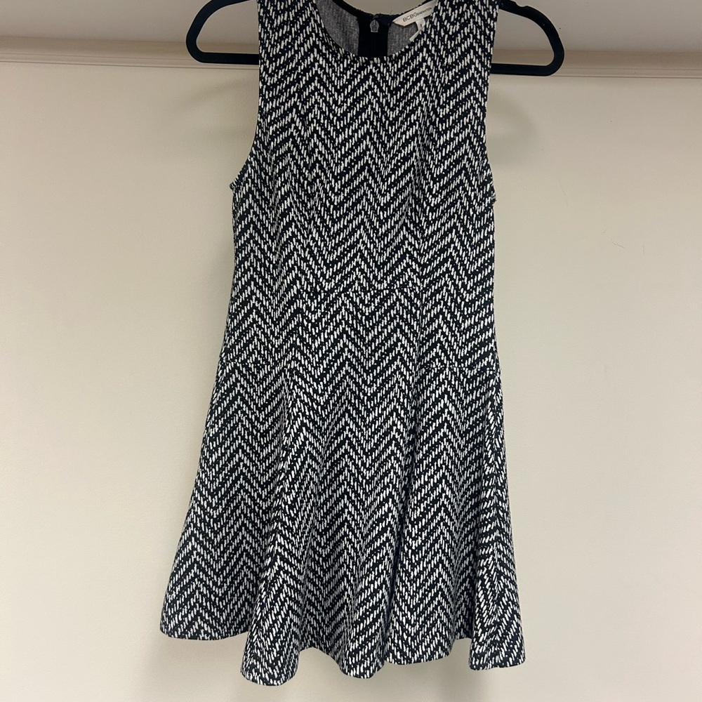BCBGeneration Black and White Chevron Dress